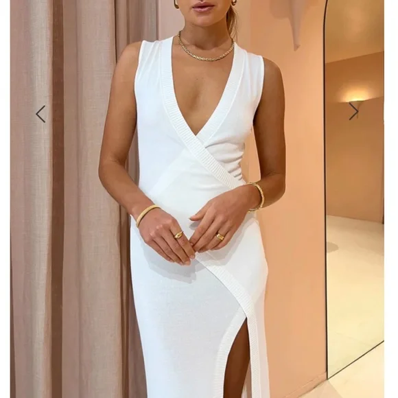 BEST Bec & Bridge Janet Maxi Dress - White Knit Vacation Cocktail  Asymmetrical - joarbit.com
